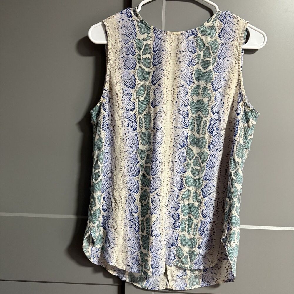 Equipment Femme Women 100% Silk Snake Print Tank Top Medium Multicolor